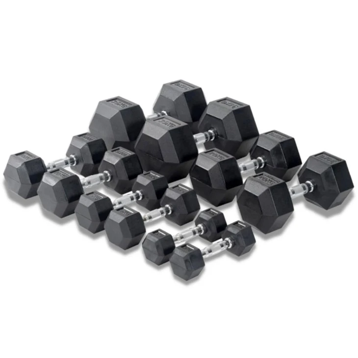 Rubber Hex Dumbbell Set With Rack Wholesale