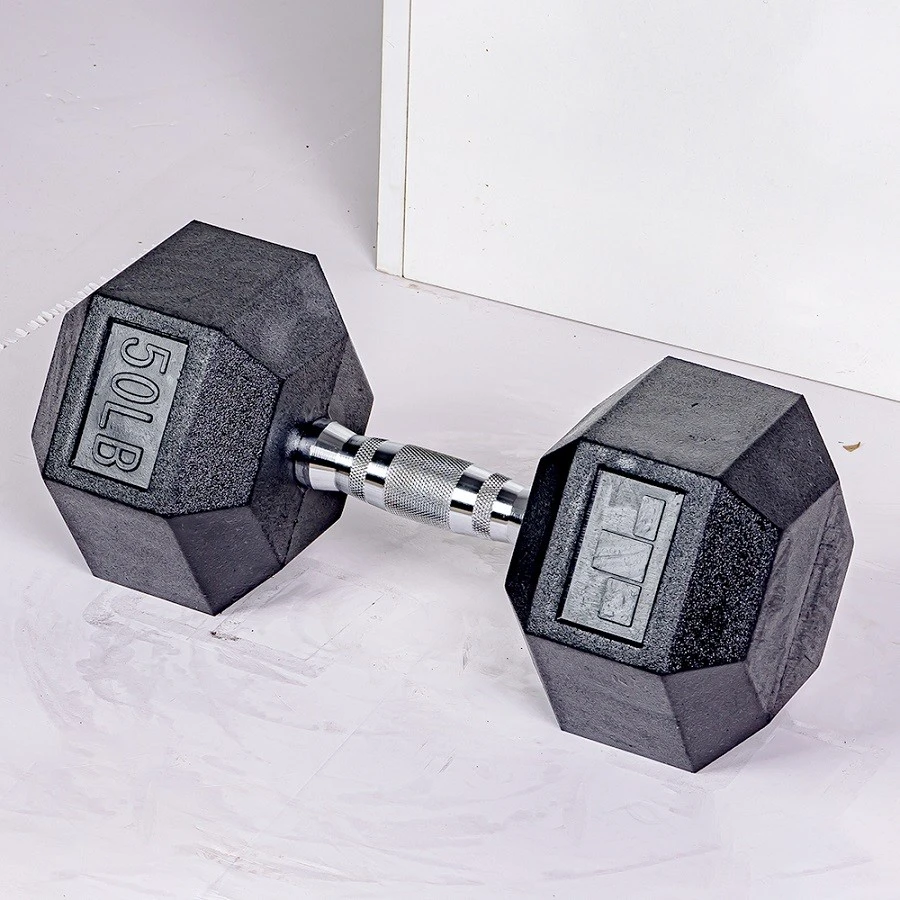 Rubber Hex Dumbbell Set With Rack Supplier